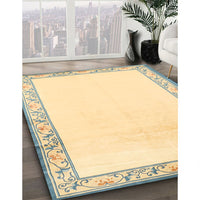 Contemporary Dark Khaki Green Solid Rug, con1887