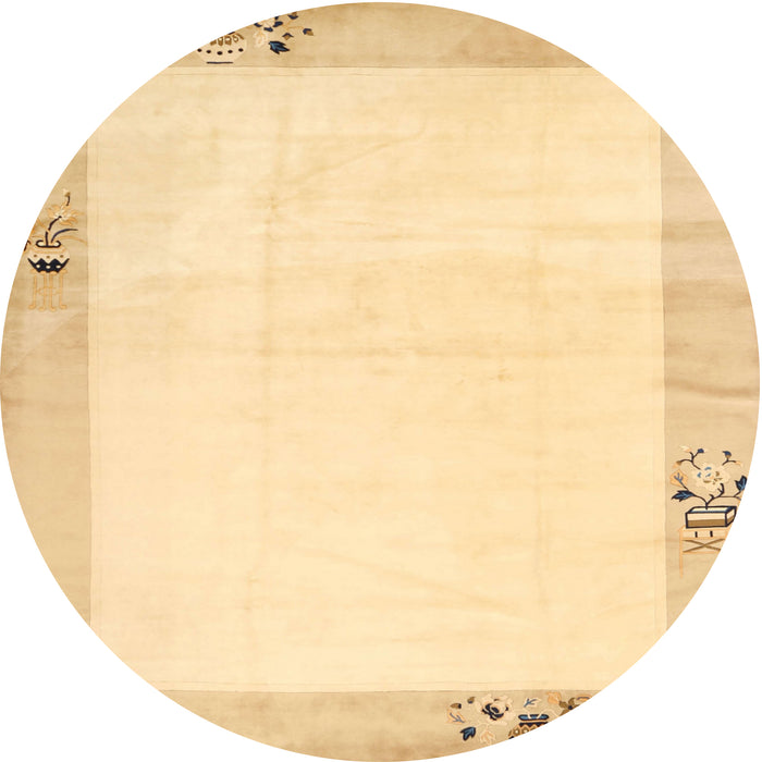 Square Machine Washable Contemporary Sun Yellow Rug, wshcon1888