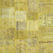 Square Contemporary Bold Yellow Patchwork Rug, con1889