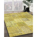 Machine Washable Contemporary Yellow Rug in a Family Room, wshcon1889