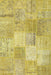 Contemporary Bold Yellow Patchwork Rug, con1889