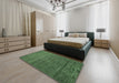 Machine Washable Contemporary Shamrock Green Rug in a Bedroom, wshcon1896