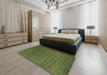 Machine Washable Contemporary Seaweed Green Rug in a Bedroom, wshcon18