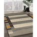 Contemporary Camel Brown Modern Rug in Family Room, con1900