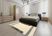 Machine Washable Contemporary Gold Rug in a Bedroom, wshcon1901