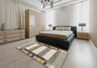 Machine Washable Contemporary Army Brown Rug in a Bedroom, wshcon1903