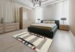 Machine Washable Contemporary Army Brown Rug in a Bedroom, wshcon1906