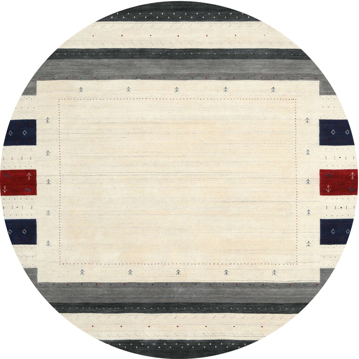 Sideview of Contemporary Army Brown Solid Rug, con1907