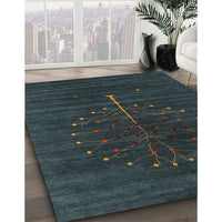 Contemporary Dark Slate Gray Green Modern Rug, con1908