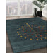 Contemporary Dark Slate Gray Green Modern Rug in Family Room, con1908