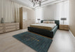 Machine Washable Contemporary Dark Slate Gray Green Rug in a Bedroom, wshcon1908