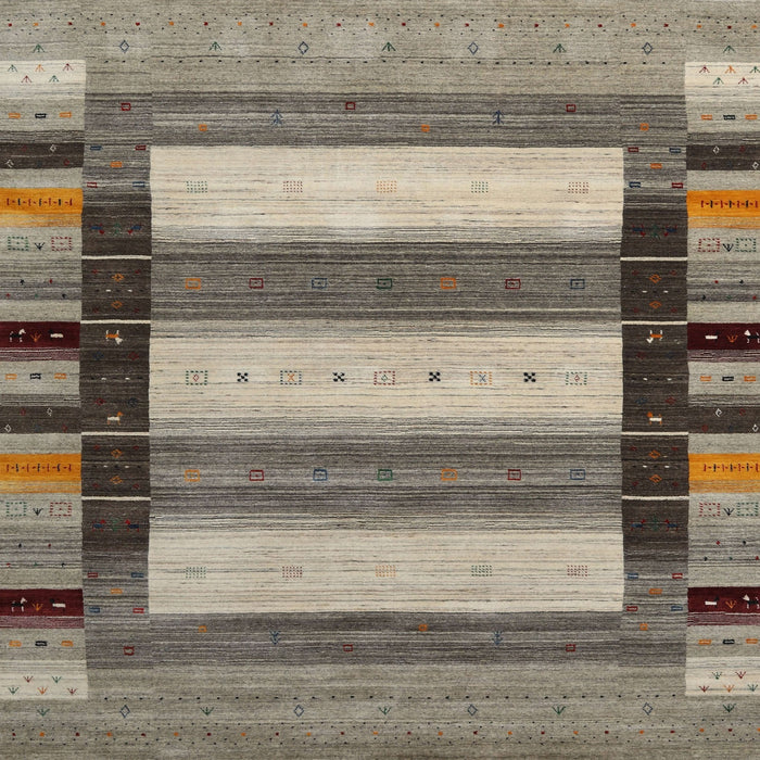 Sideview of Machine Washable Contemporary Sand Brown Rug, wshcon1910