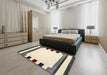 Contemporary Golden Blonde Gold Solid Rug in a Bedroom, con1911