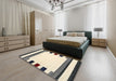 Contemporary Golden Blonde Gold Solid Rug in a Bedroom, con1912