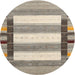 Square Machine Washable Contemporary Army Brown Rug, wshcon1913