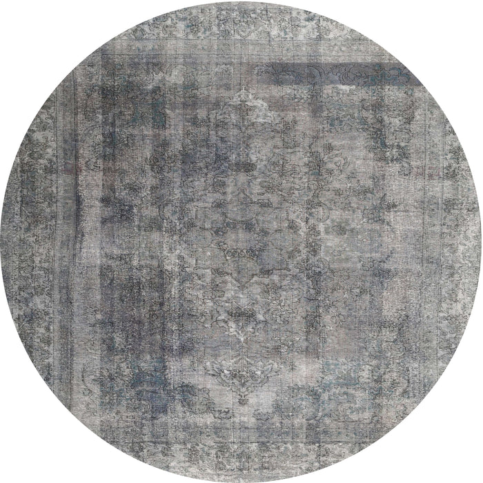 Square Machine Washable Contemporary Dark Gray Rug, wshcon1917