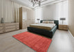 Machine Washable Contemporary Neon Red Rug in a Bedroom, wshcon1919