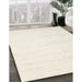 Contemporary Champagne Beige Solid Rug in Family Room, con1924