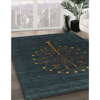 Contemporary Dark Slate Gray Green Modern Rug, con1926