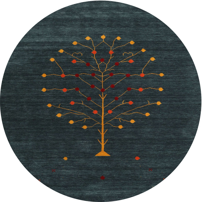 Sideview of Contemporary Dark Slate Gray Green Modern Rug, con1926