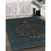 Contemporary Dark Slate Gray Green Modern Rug in Family Room, con1926