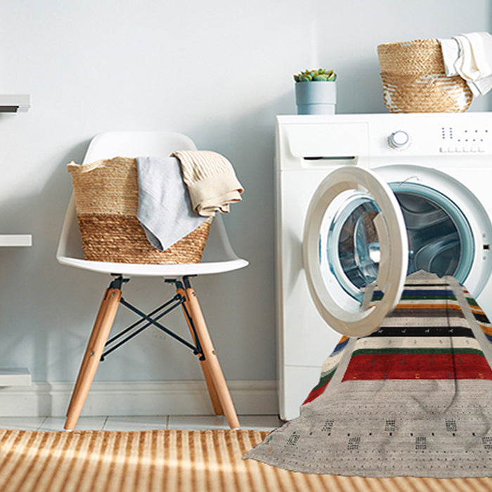 Machine Washable Contemporary Brown Rug in a Washing Machine, wshcon1927