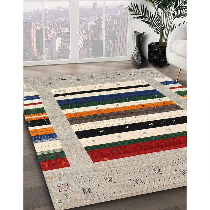 Machine Washable Contemporary Brown Rug in a Family Room, wshcon1927