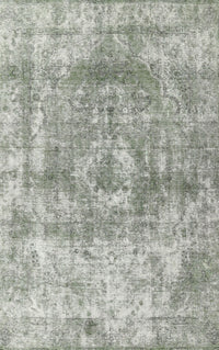 Machine Washable Contemporary Sage Green Rug, wshcon1933