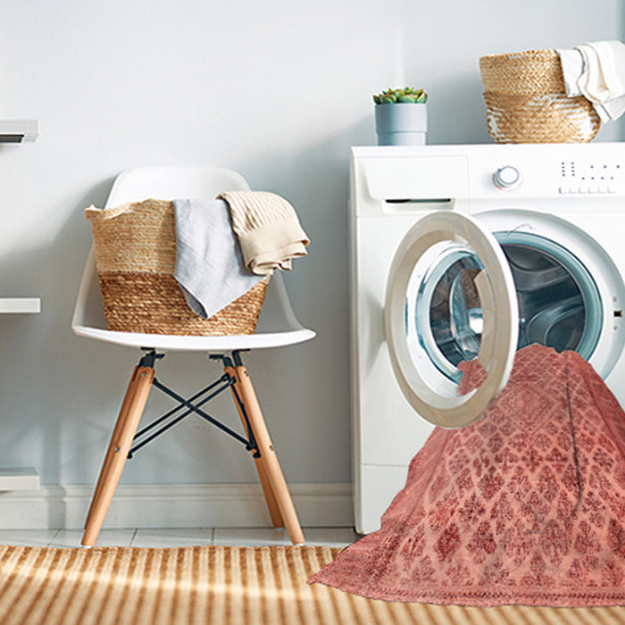 Machine Washable Contemporary Orange Rug in a Washing Machine, wshcon1934