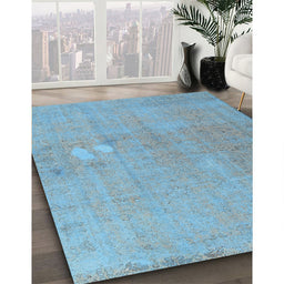 Machine Washable Contemporary Koi Blue Rug in a Family Room, wshcon1935