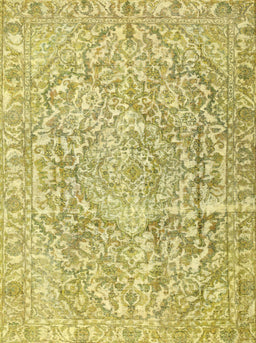 Machine Washable Contemporary Yellow Rug, wshcon1937