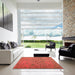 Square Contemporary Red Modern Rug in a Living Room, con1939