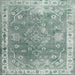 Square Contemporary Grayish Turquoise Green Modern Rug, con1940