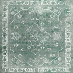 Sideview of Machine Washable Contemporary Grayish Turquoise Green Rug, wshcon1940