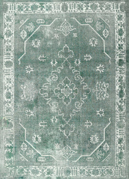 Contemporary Grayish Turquoise Green Modern Rug, con1940