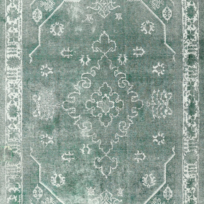 Machine Washable Contemporary Grayish Turquoise Green Rug, wshcon1940