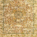 Square Contemporary Chrome Gold Yellow Modern Rug, con1942