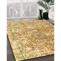 Contemporary Chrome Gold Yellow Modern Rug, con1942