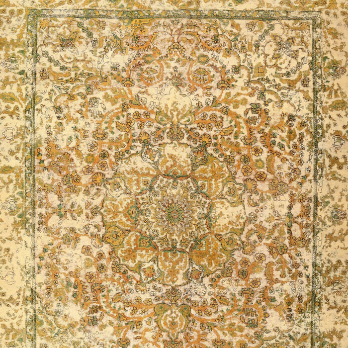 Machine Washable Contemporary Chrome Gold Yellow Rug, wshcon1942