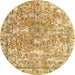 Sideview of Contemporary Chrome Gold Yellow Modern Rug, con1942