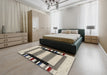 Contemporary Desert Sand Beige Solid Rug in a Bedroom, con1944