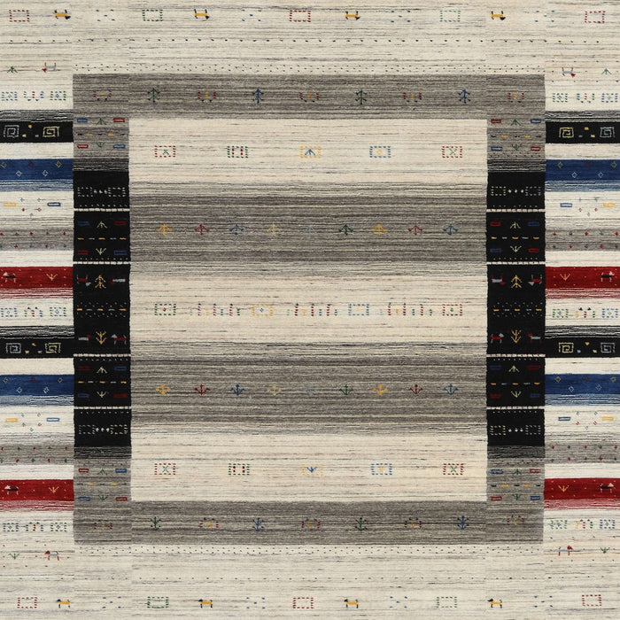 Sideview of Machine Washable Contemporary Desert Sand Beige Rug, wshcon1944