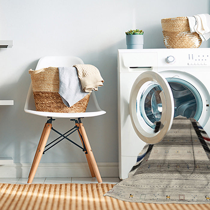 Machine Washable Contemporary Desert Sand Beige Rug in a Washing Machine, wshcon1944