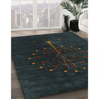 Contemporary Dark Slate Gray Green Modern Rug, con1946