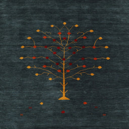 Square Contemporary Dark Slate Gray Green Modern Rug, con1946