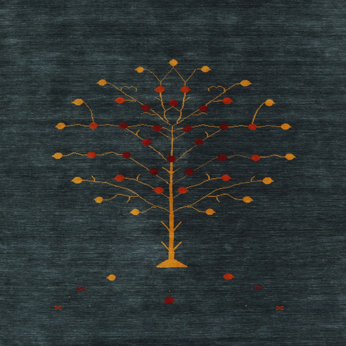 Square Contemporary Dark Slate Gray Green Modern Rug, con1946