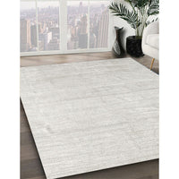 Contemporary Pale Silver Gray Solid Rug, con1947