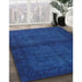 Machine Washable Contemporary Blueberry Blue Rug in a Family Room, wshcon1951