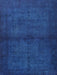 Machine Washable Contemporary Blueberry Blue Rug, wshcon1951