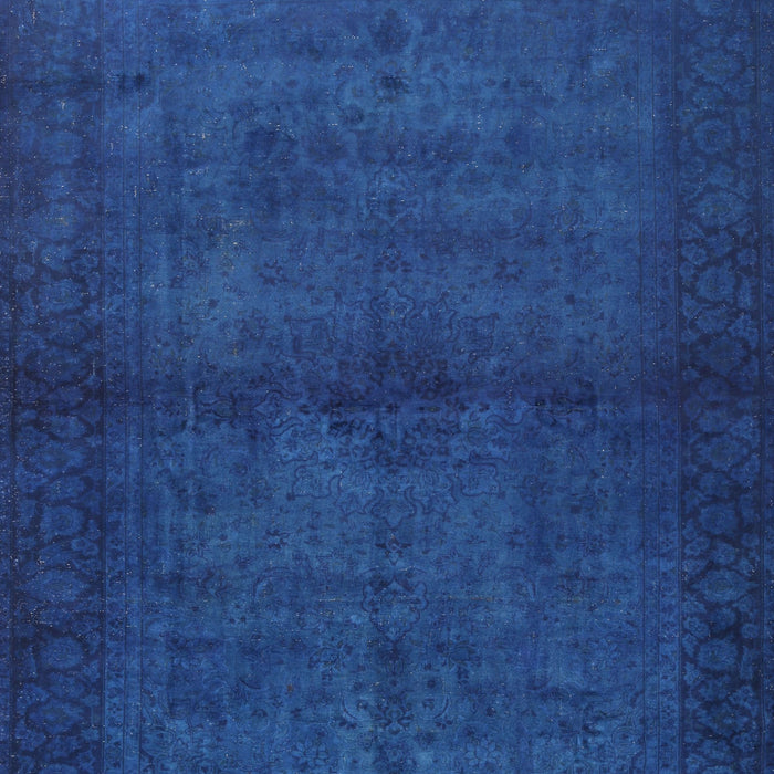 Machine Washable Contemporary Blueberry Blue Rug, wshcon1951